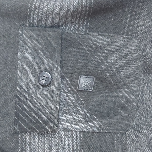 Roark Men's Black/ Gray Snap Button Plaid Flannel Heavyweight Shirt Sz.M - Picture 4 of 9